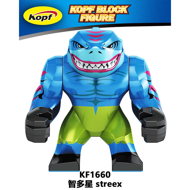 BIGFIG Đồ Chơi Lắp Ráp Cá Mập King Shark Lego Harley Quin Phim Suicide Squad Marvels DC Super Hero KF1557 KF1558