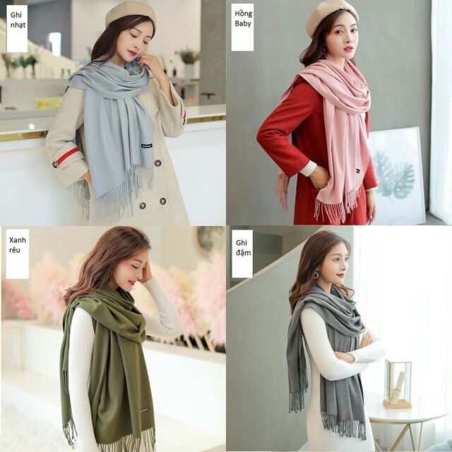 Khăn Choàng Cổ Cashmere Chất Len Mỏng Dệt Mịn