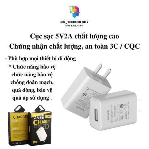 Cục sạc nhanh giá rẻ 5V 2A phù hợp các loại điện thoạt di động android , Iphone Chứng nhận 3C/ CQC giá rẻ
