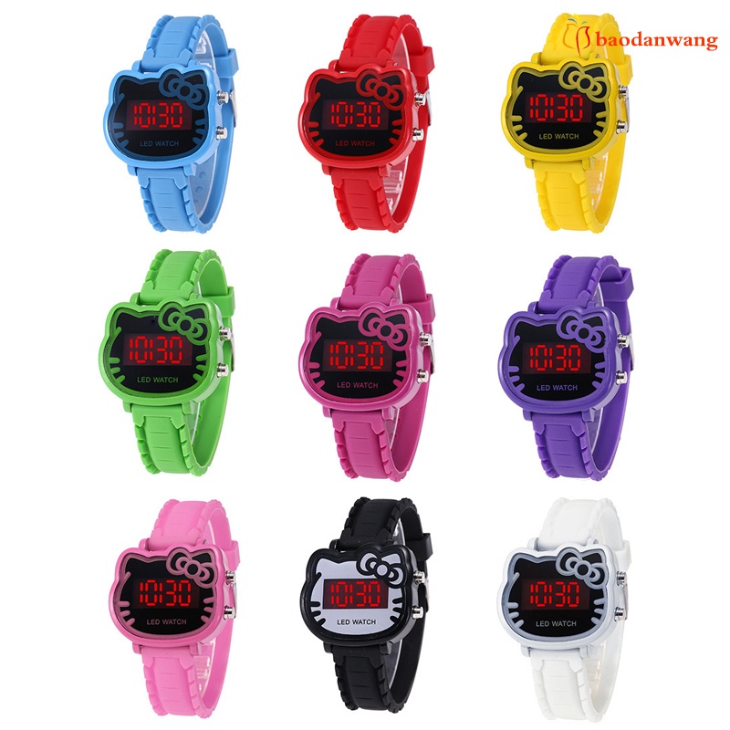 Đồng Hồ Điện Tử Dây Silicon Mềm Họa Tiết Hoạt Hình Dễ Thương Cho Bé Gái