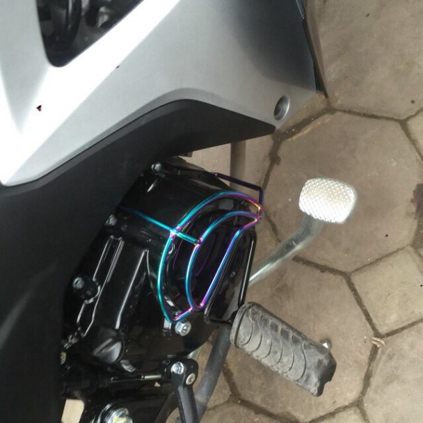 Bảo vệ lốc máy Wave 2007-2021, Wave 50cc inox, titan 7 màu