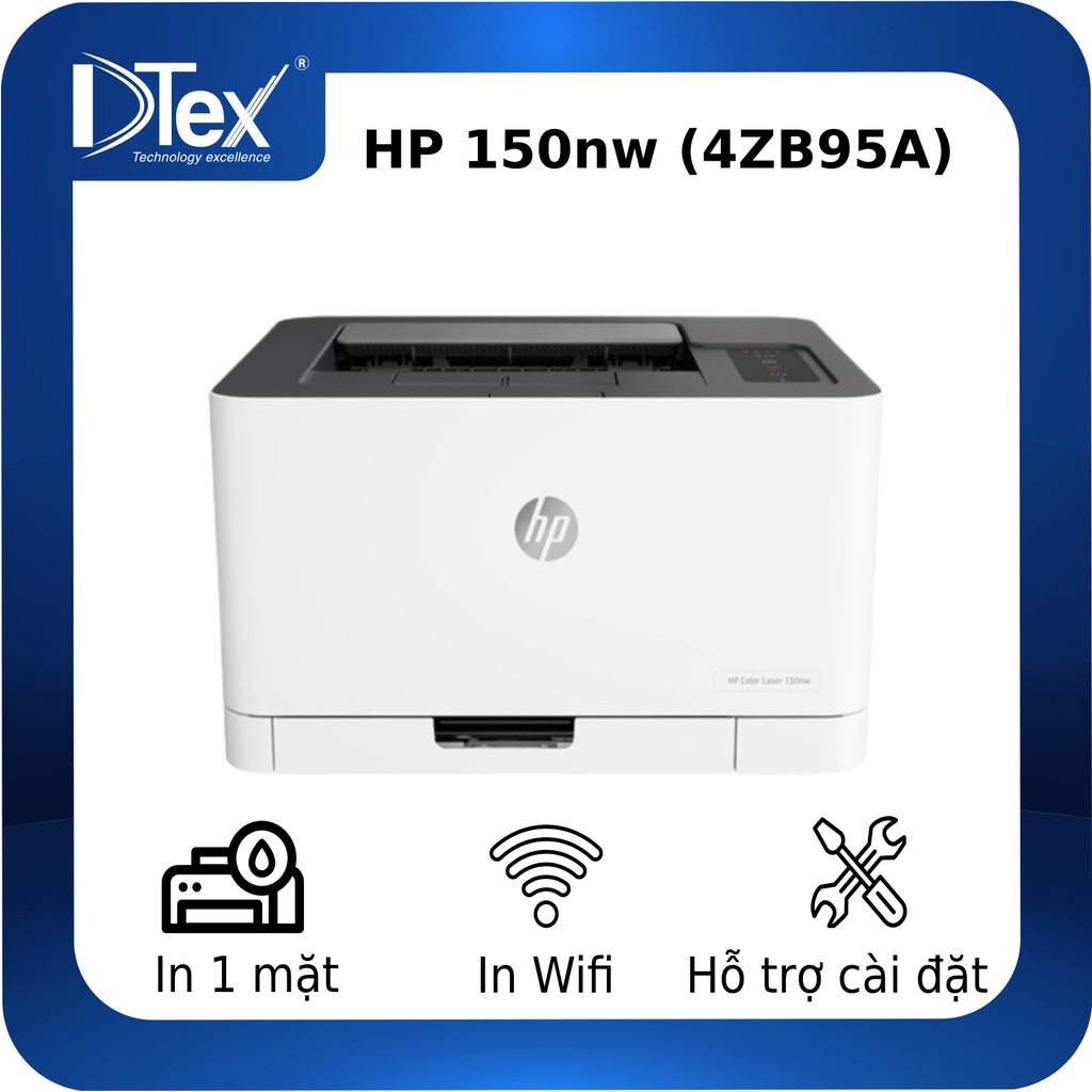 Máy in Laser màu HP Color Laser 150nw (4ZB95A) - Hàng Chính Hãng