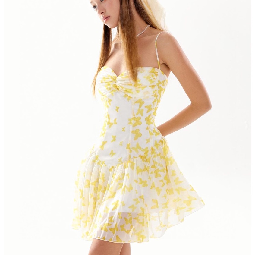Đầm hai dây cúp ngực họa tiết bướm ONONMADE Butterfly Carolina Mini Dress