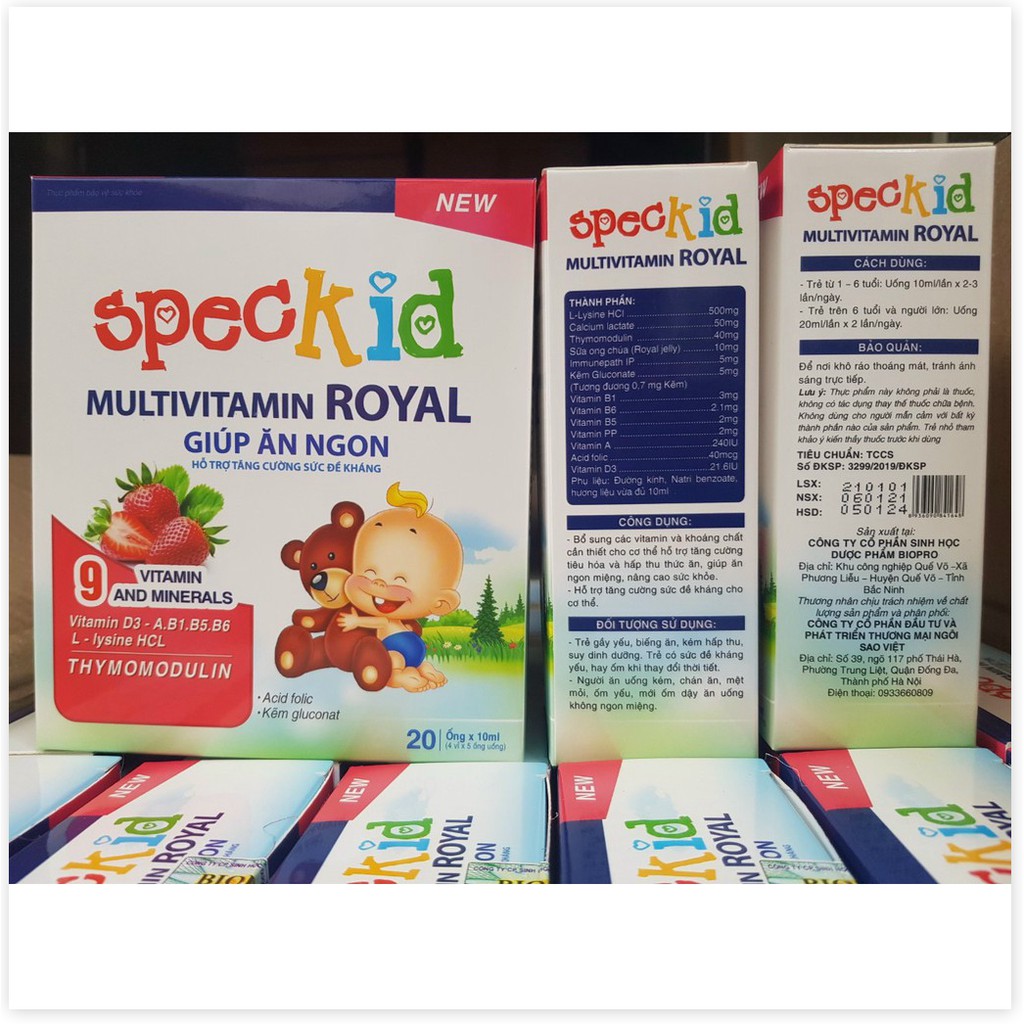 Speckid Multivitamin Royal giúp bé ăn ngon ngủ tốt, tăng cường sức đề kháng bé thông minh, hỗ trợ bé kén ăn