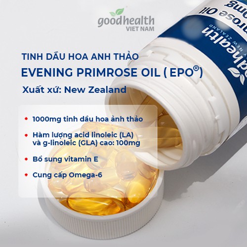 Tinh dầu hoa anh thảo Goodhealth EPO Evening Primrose Oil Cung cấp 1000mg GLA