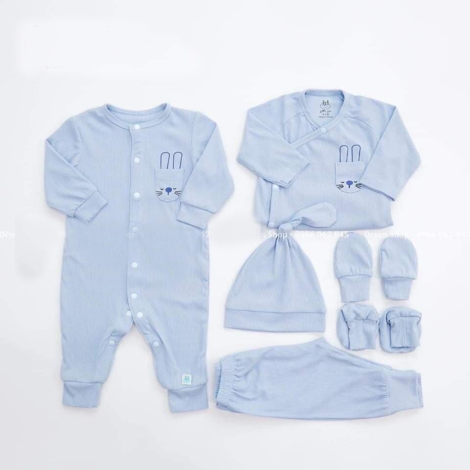 Bộ quần áo dài tay cho bé sơ sinh Little love - Lil vải tăm mềm mát cho bé trai, bé gái Kiến Baby Store
