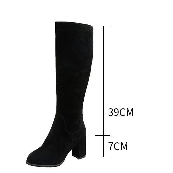 [CHUẨN ĐẸP] Giày boot ống đế vuông da lộn dưới gối - GIày boot nữ cao cấp, chất lượng, hàng Quảng Châu S026