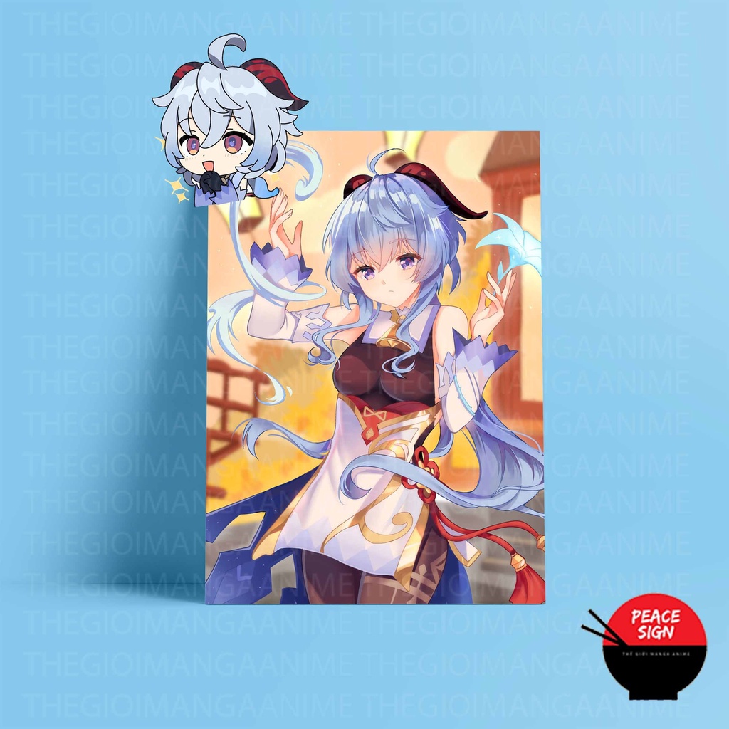 Tấm Poster cao cấp giấy 260gsm in hình nhân vật GANYU game GENSHIN IMPACT anime chibi postcard ảnh đẹp nhiều mẫu