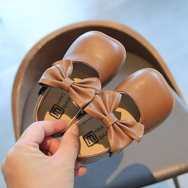 Giày sandal NNJXD đế mềm bằng da màu trơn thời trang xinh xắn cho bé gái