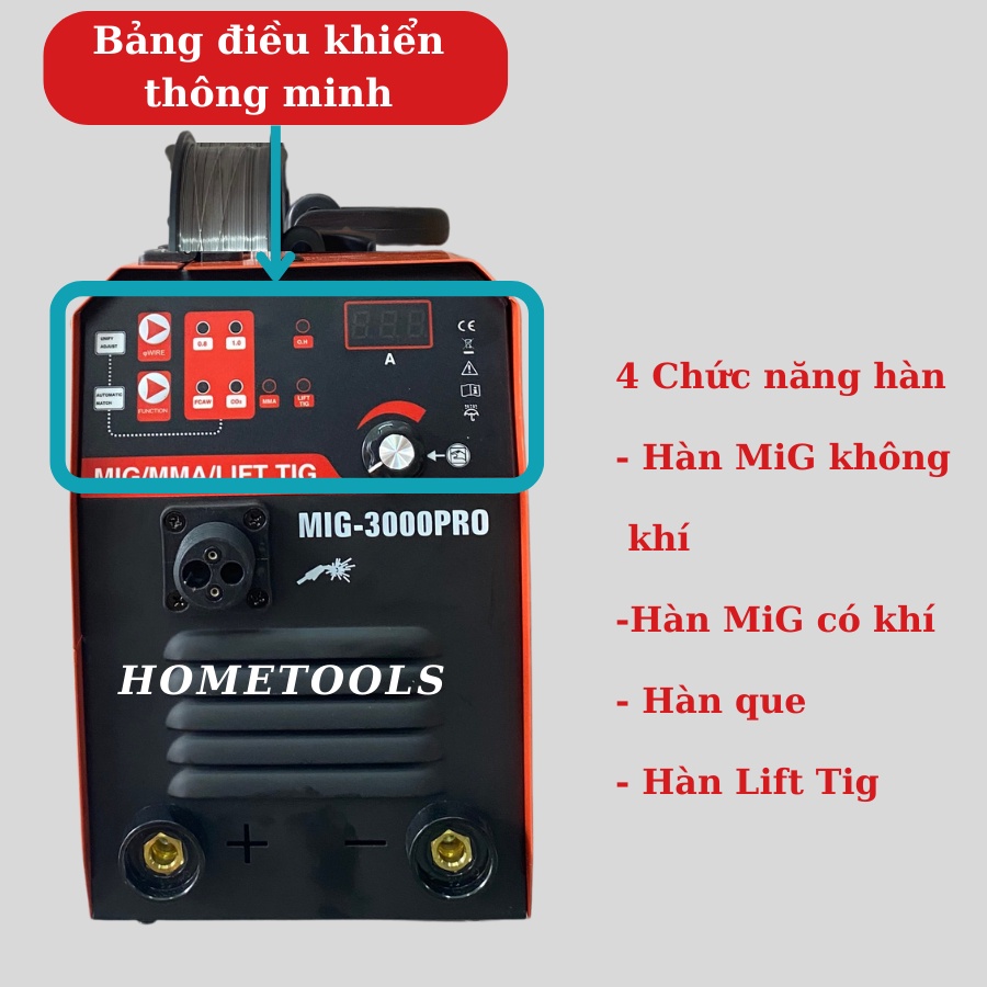 Máy hàn mig Kobe 3000Pro 5 chức năng hàn mới nhất sử dụng cuộn dây hàn mic 1kg và 5kg