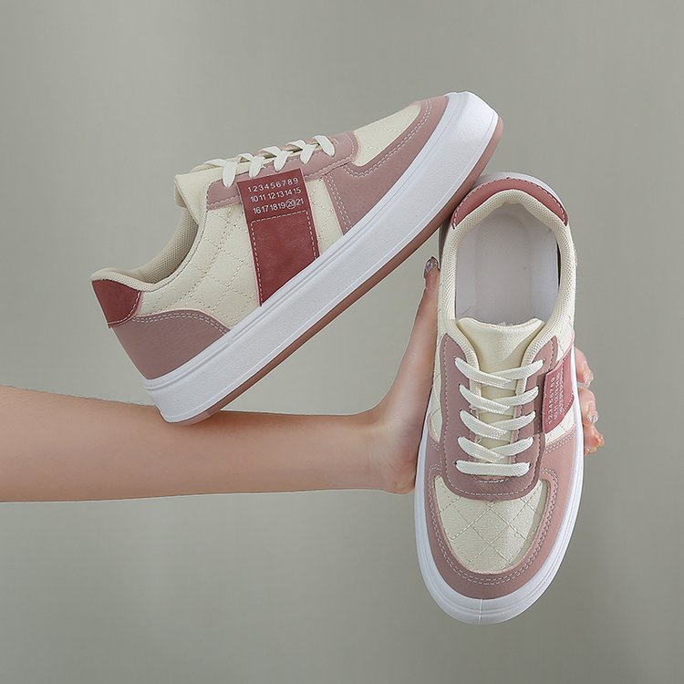 JINxCHOY Giày Thể Thao Mũi Tròn Cột Dây Thoáng Khí Thoải Mái Hợp Thời Trang