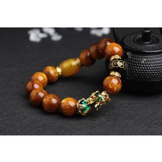 [MỆNH HỎA, MỘC] Vòng đeo tay phong thủy Tỳ hưu gỗ Huyết Long
