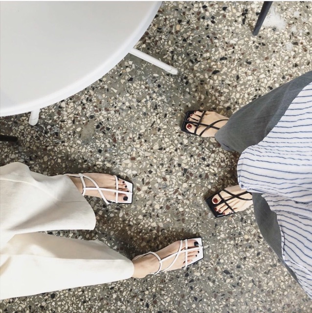 Sorami.Shoes | Sandal colee 2F quai dây chéo [FULLBOX] Giày san dan nữ vnxk đế bằng.