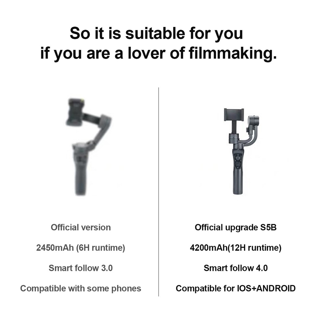 [Mã BMBAU300 giảm 7% đơn 499K] Tay cầm Gimbal chống rung cho điện thoại DIVI QE424-S5 - Hàng Chính Hãng