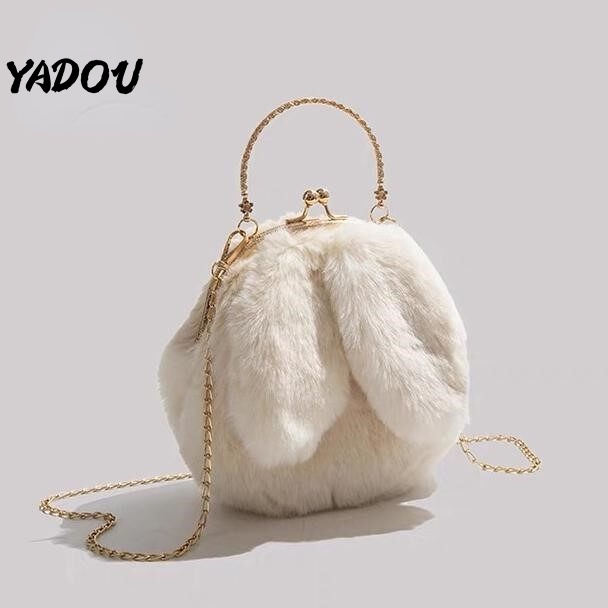 Túi xách tay Yadou chất lượng cao hình thú nhồi bông dễ thương tinh xảo có dây đeo cho nữ sáng bóng
