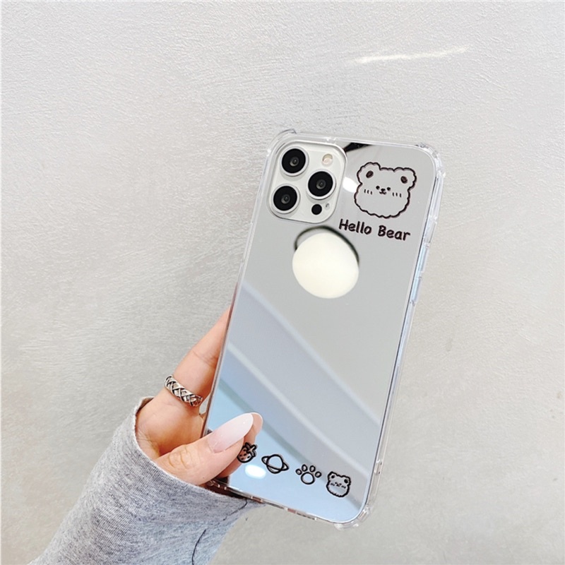 Ốp Lưng Gương Chống Sốc Hello Bear đủ dòng điện thoại