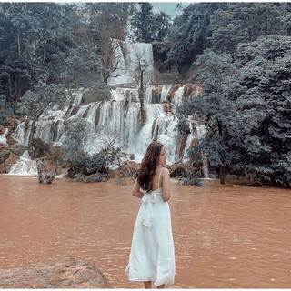 Đầm 2 DÂY XẺ TÀ CỘT NƠ LƯNG