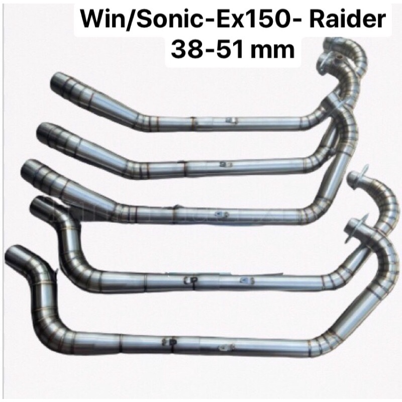 Cổ pô 2 khúc Winner - Sonic - Ex150 - Raider inox 304 38-51mm , cổ pô 2 khúc 38-51mm