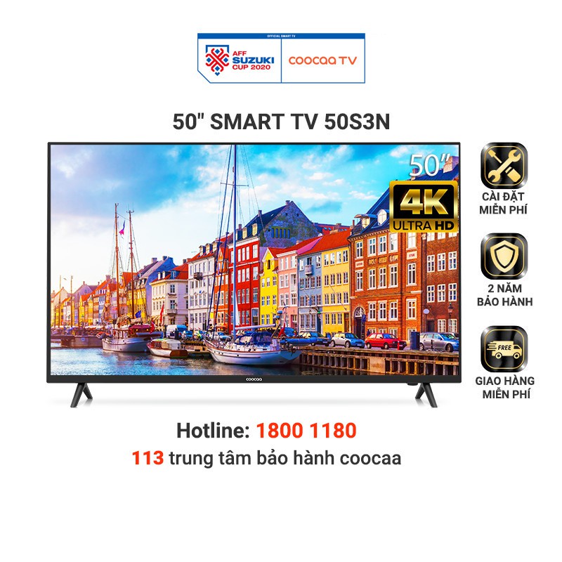Smart Tivi Netflix 4K UHD Coocaa 50 inch - Model 50S3N - Miễn phí lắp đặt