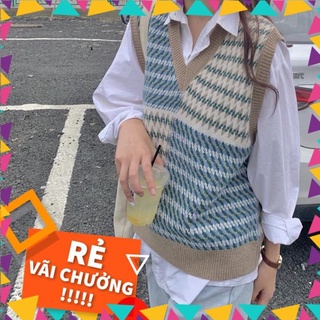 Áo gile len kẻ ulzzang phối quảng châu🦋