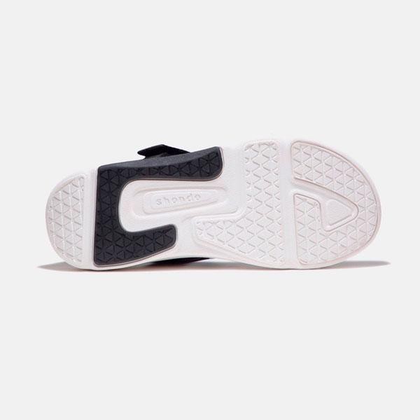 Sandals Shondo F7 Racing đế trắng phối đen quai đen F7R0010