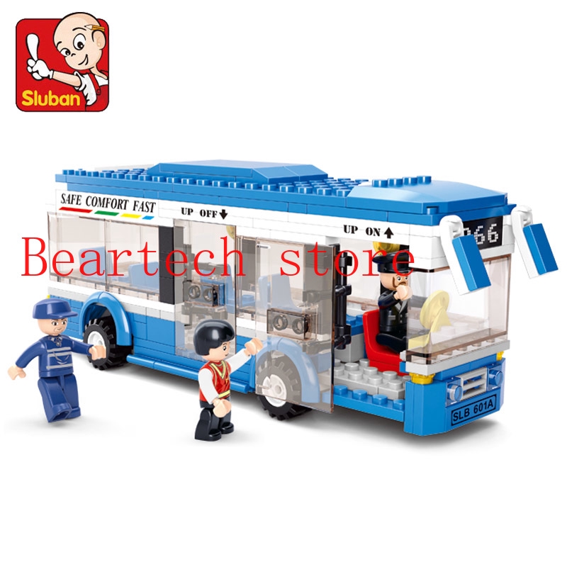 Mô hình lego xe buýt thành phố Sluban 0330 sinh động làm đồ chơi giáo dục bé