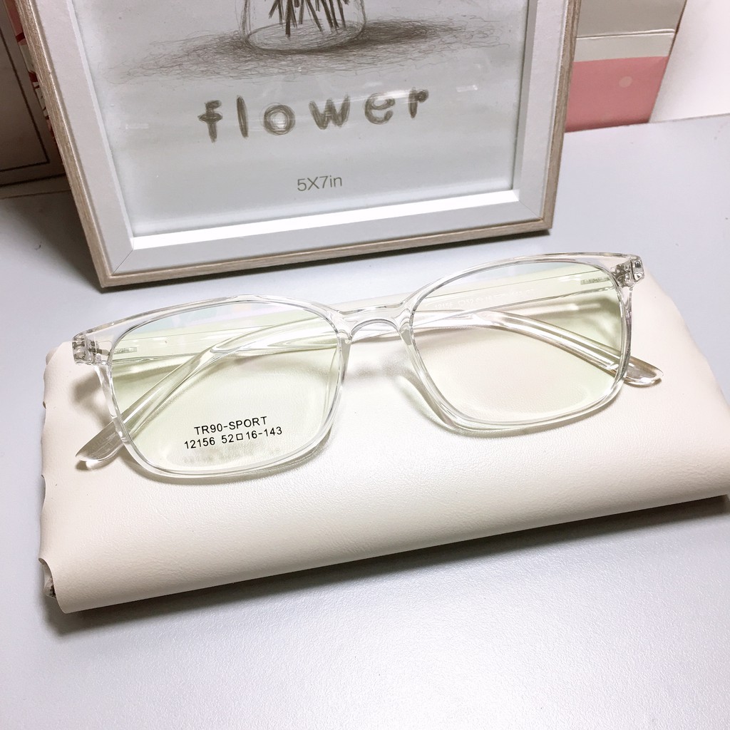 [Gía siêu rẻ] Gọng kính vuông nhựa dẻo 12156 nhận cắt cận viễn loạn