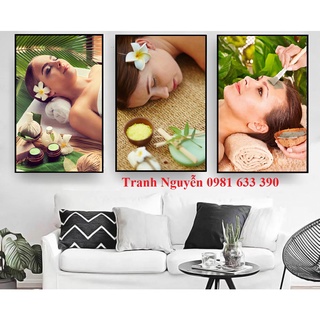 Bộ 3 tranh trang trí spa, thẩm mỹ viện 403 tranh fomec, miễn phí thiết kế, tặng thêm băng dính