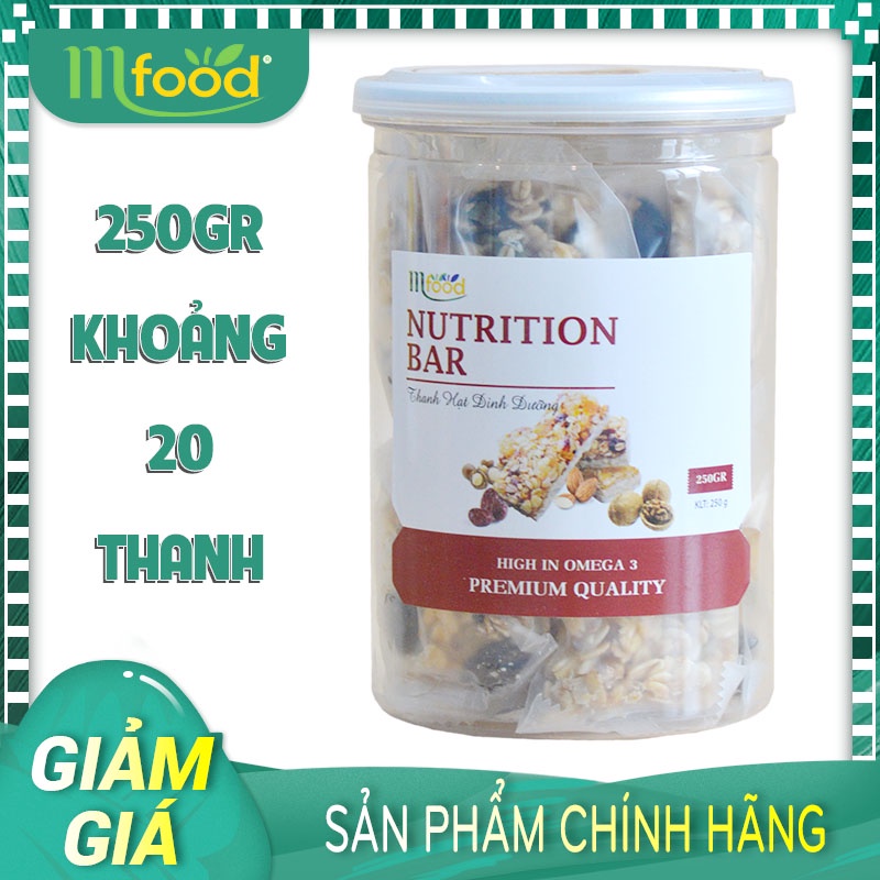 Thanh Hạt Dinh Dưỡng Giảm Cân Mfood Hũ 250gr - Khoảng 20 thanh