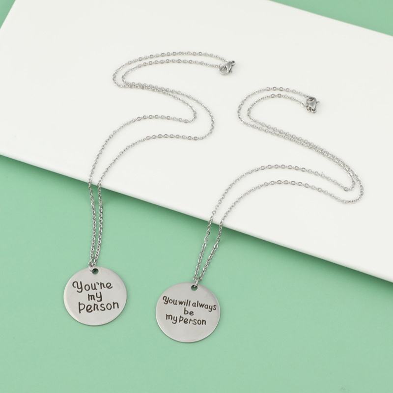 Flgo Dây Chuyền Hợp Kim Bạc Khắc Chữ You Are My Person Sáng Tạo Cho Cặp Đôi