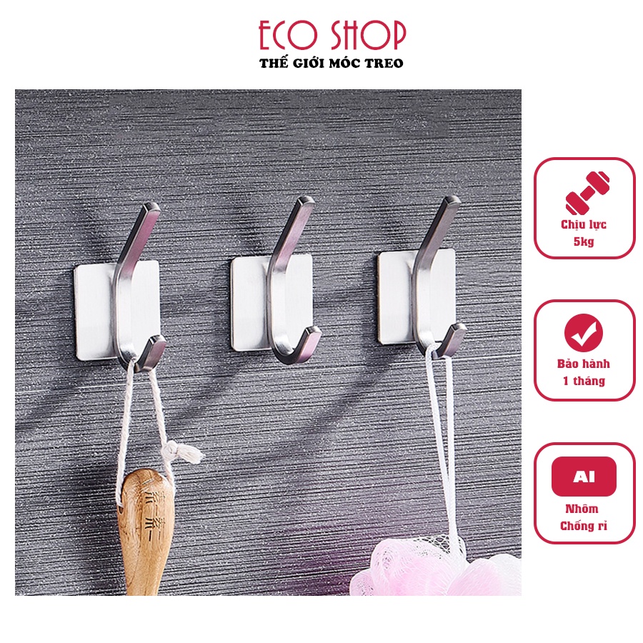 Móc treo quần áo gắn tường chất liệu nhôm siêu bền chịu trọng lượng 5kg