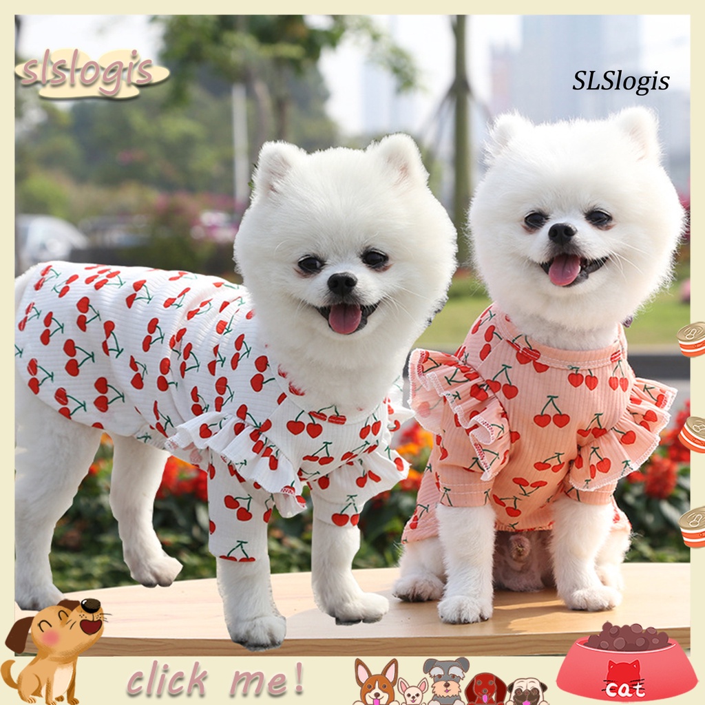 Áo Sơ Mi Cổ Tròn Chất Liệu Polyester Thân Thiện Với Làn Da In Hình Quả Cherry Xinh Xắn