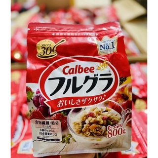 Ngũ Cốc Trái Cây Calbee Đỏ 800g Nhật Bản [HSD T4/2022]