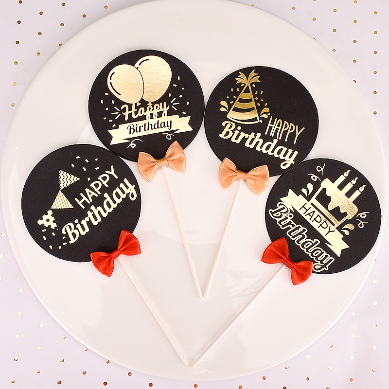 thiệp tròn happy birthday cắm bánh