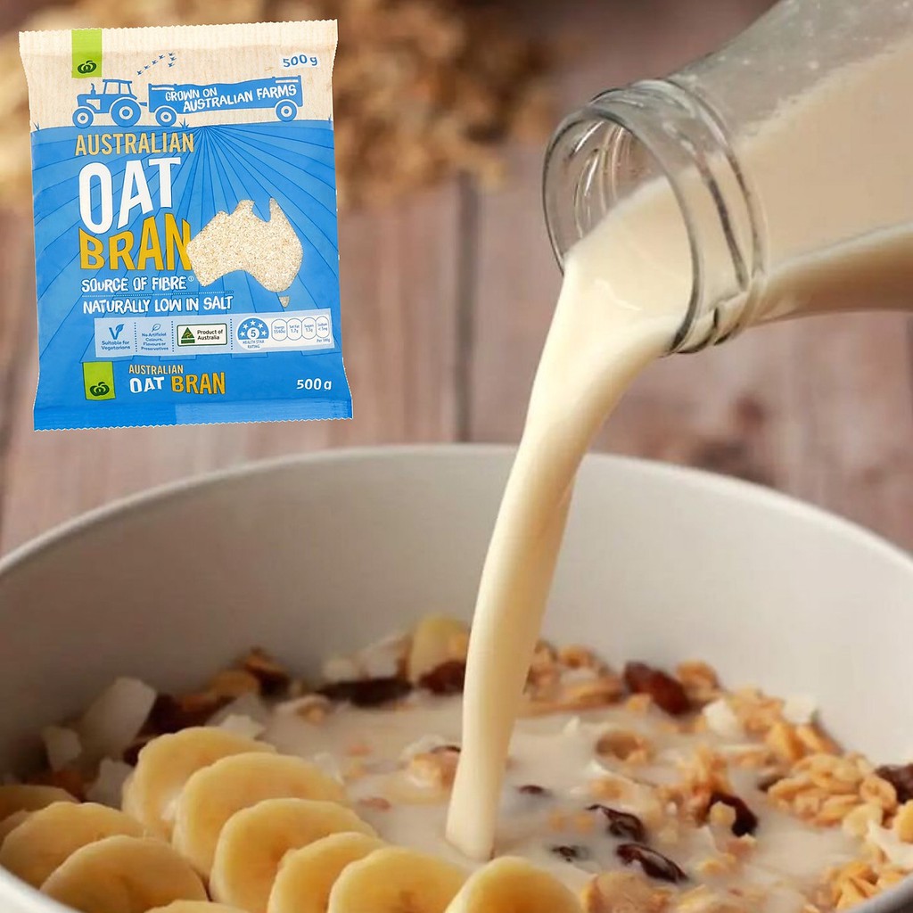 Yến mạch hàng nội địa úc Woolworths Australian Oats Bran 500g cán mịn - Yến mạch Úc