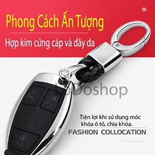 Móc khóa móng ngựa và dây da cao cấp - móc khóa ô tô xe máy - quà tặng lưu niệm