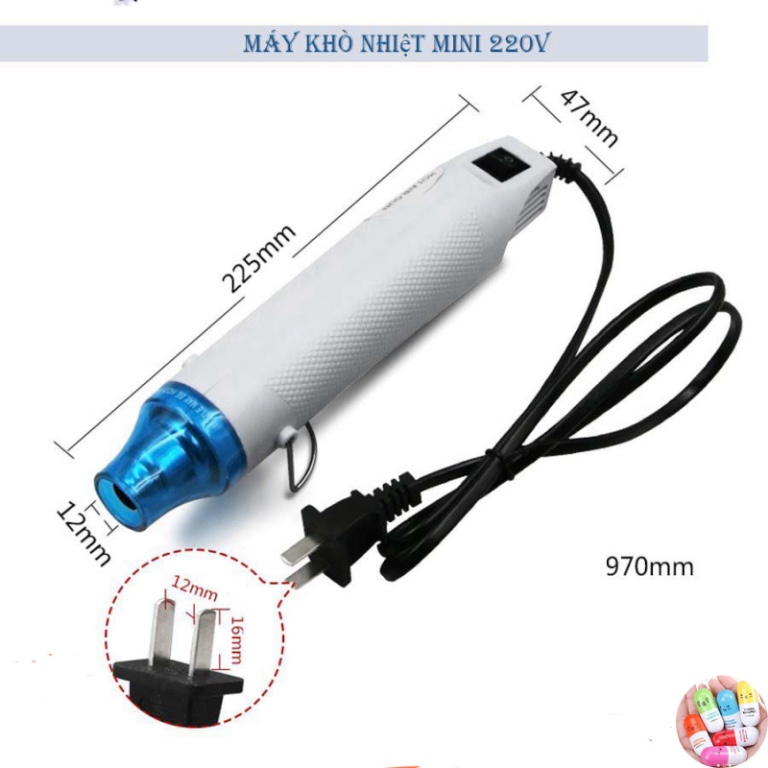 máy khò nhiệt mini hay máy khò thổi hơi nóng làm co màng bọc hoặc tháo kính điện thoại bị vỡ