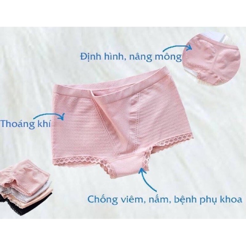 Quần lót nữ đùi cotton nâng mông kháng khuẩn cao cấp. Quần đùi mặc váy xuất nhật 100% cotton 4 chiều