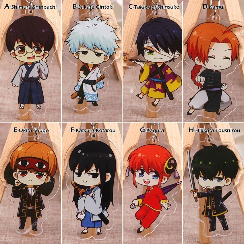 Móc Khóa Nhựa Acrylic Hai Mặt Trong Suốt In Hình Gintama