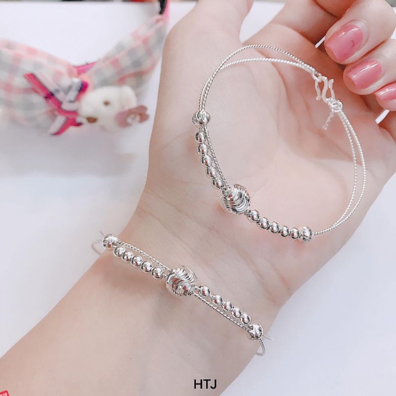 Vòng tay, lắc tay nữ cứng siêu bền đẹp, dễ đeo dễ mix đồ, Bạc Chuẩn (Ảnh thật)