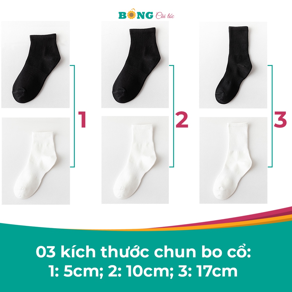 Tất nam nữ cổ cao dệt kim trắng đen chất cotton phong cách cổ điển nhiều kích thước TC40 - Vớ BÔNG Cài Tóc