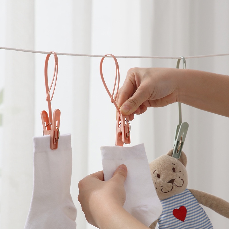 1 Dây Phơi Quần Áo Có Dây Treo Đa Năng Chống Gió Bằng Nhựa