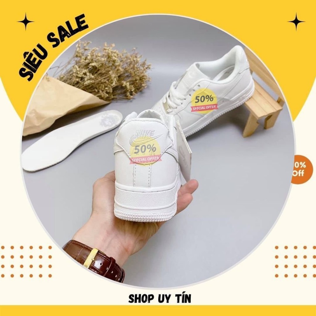 [Freeship] Giày NIKE TRẮNG ❤️ [HÀNG LOẠI ĐẸP] ❤️ Giày  Thể Thao Nam Nữ AF1 Màu Trắng❤️ Full bill và box