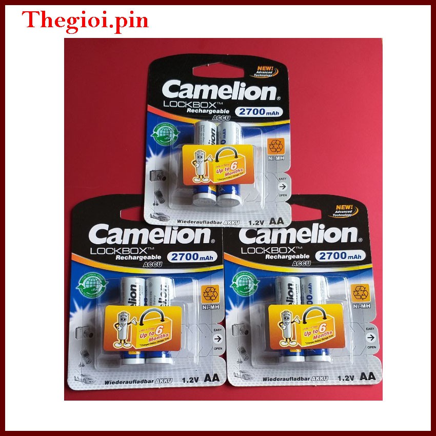 Pin sạc AA Camelion 2700 mAh 1.2V (1 vỉ /2 viên), Pin sạc, 2700 mAh, panasonic