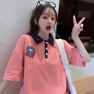 Áo thun có cổ in logo đầu lâu siêu chất TTSA0376