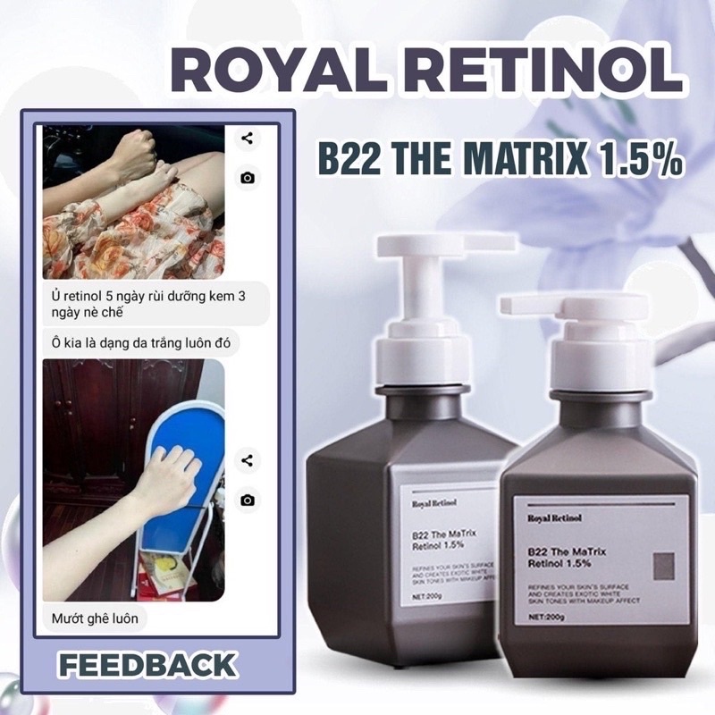 [Có Tem QR Hàng Chuẩn] Kem ủ trắng da Royal Retinol B22 Matrix Retinol 1.5% Hộp 200g