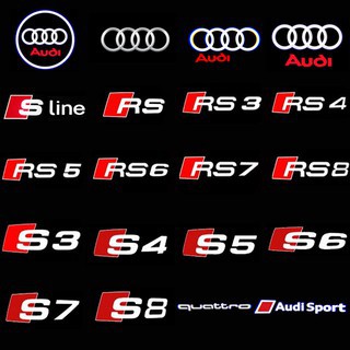 2 Đèn led Chiếu logo Gắn Cửa Xe Hơi Cho Audi A1 A3 A4 A5 A6 Q7 TT B5 B6 B7 B8 C5 C6 C7 8L S3 S4 S5 S6 S7 RS