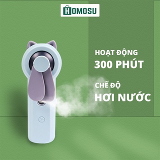 [TẶNG QUẠT] Quạt Hơi Nước Mini Tích Điện Cầm Tay Dễ Thương 1200mah Sạc USB Đa Tiện Ích DFS05