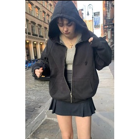 Áo Khoác Cardigan Có Khóa Kéo Màu Trơn Dáng Rộng Thời Trang Mùa Thu Cho Nữ  Brandy Melville BM 2022