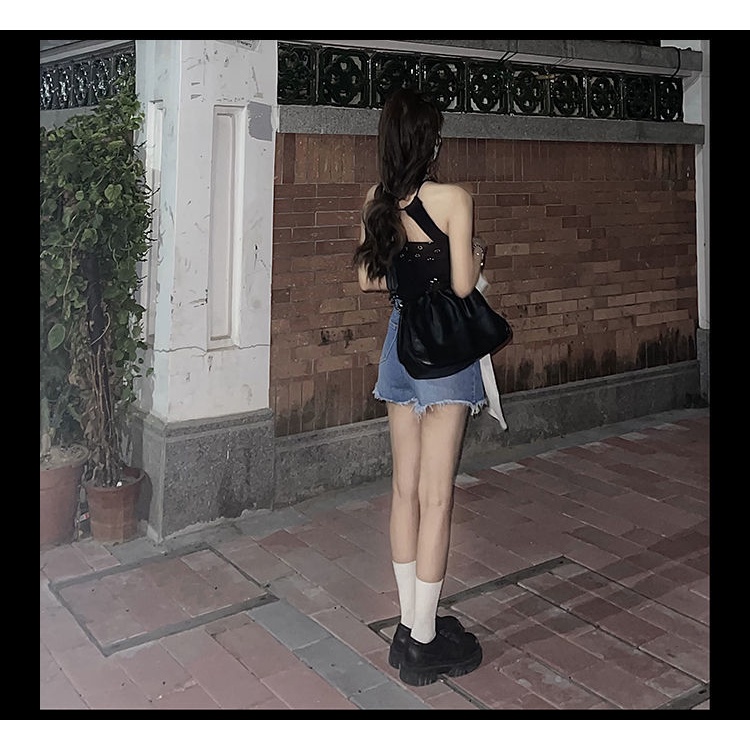 COZOK Áo Dệt Kim Không Tay Hở Lưng Gợi Cảm Cho Nữ